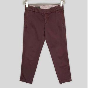 J Crew Womens Scout Chino Crop Pants Purple Eggplant Cotton size 0